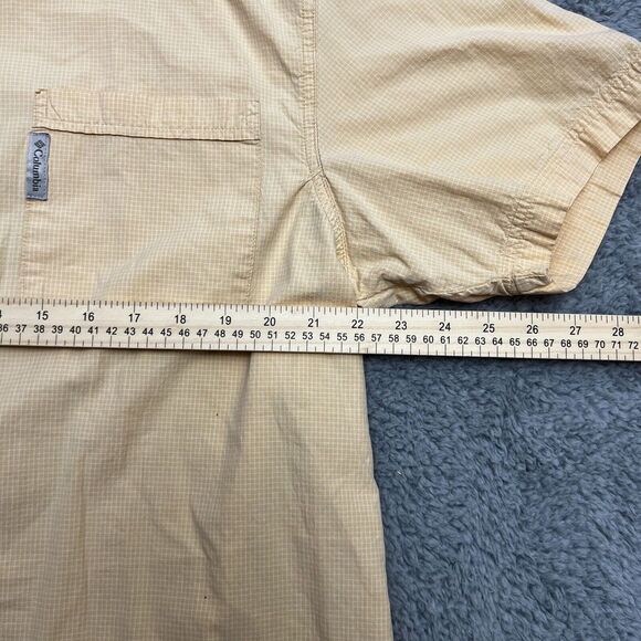 Columbia Casual Button Shirt Mens XL XCO‎ Yellow Check Short Sleeve Sportswear - Picture 6 of 10